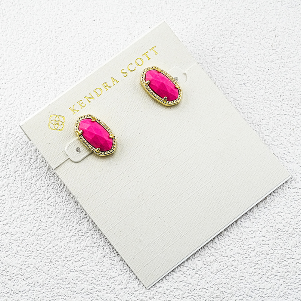 Kendra Scott Pink Gold Oval Stud Earrings